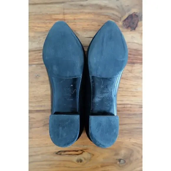 EMPORIO ARMANI Suede Patent Leather Pointy Toe Ballet Flat YOOX 38.5 8.5 $695 - Picture 10 of 11